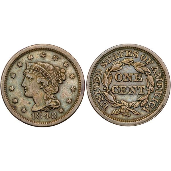 Trio of 1848 Cents grading VF20