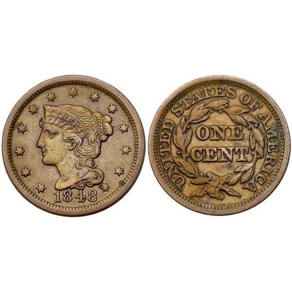 Quartet of 1848 Cents grading VF20