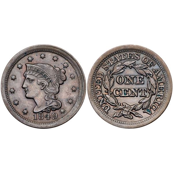 Pair of 1849 Cents grading EF40