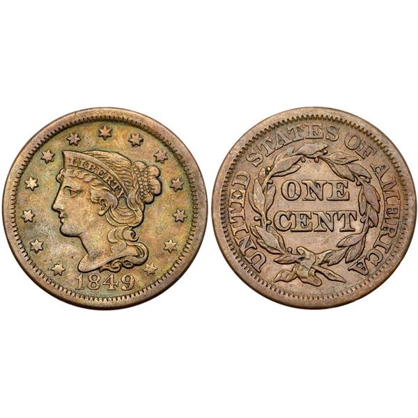 Quartet of 1849 & 1850 Cents grading VF20