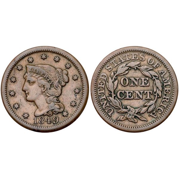 Quartet of 1849 & 1850 Cents grading VF20