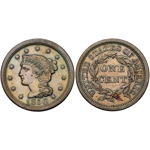 Pair of 1850 Cents grading EF40