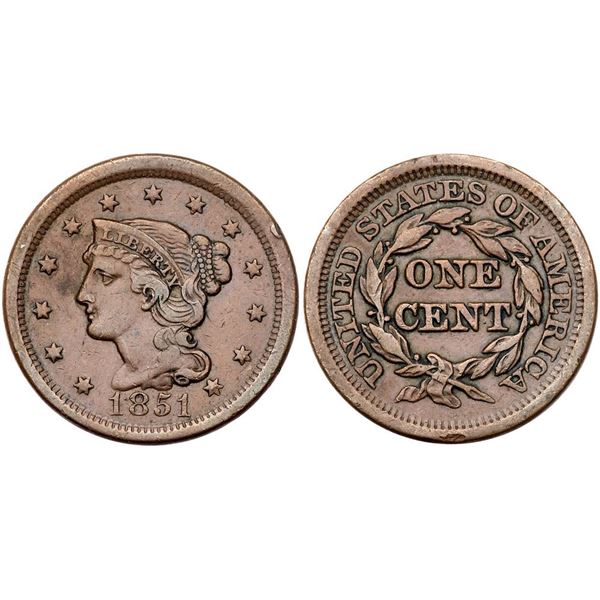 Quartet of 1851 Cents grading VF20