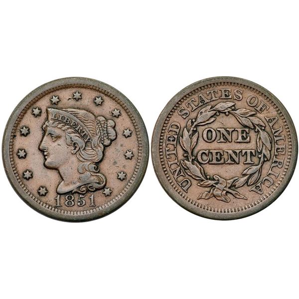 Quartet of 1851 Cents grading VF20