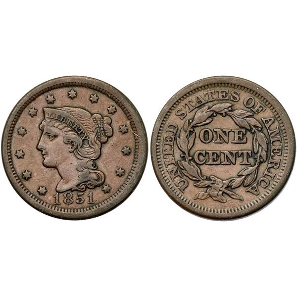 Quartet of 1851 Cents grading VF20