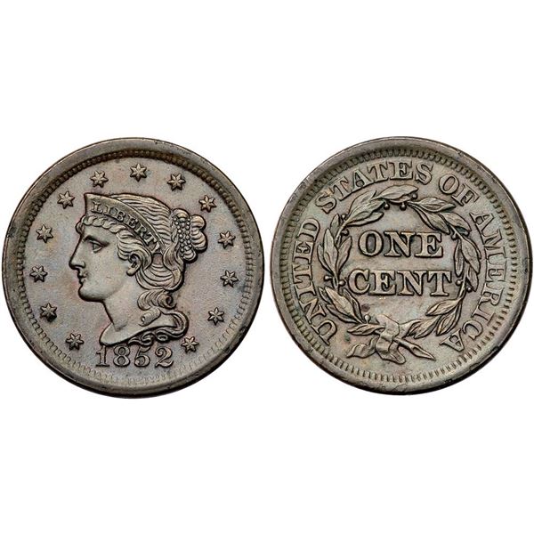 Pair of 1852 Cents grading EF45