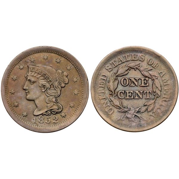 Pair of 1852 Cents grading EF40