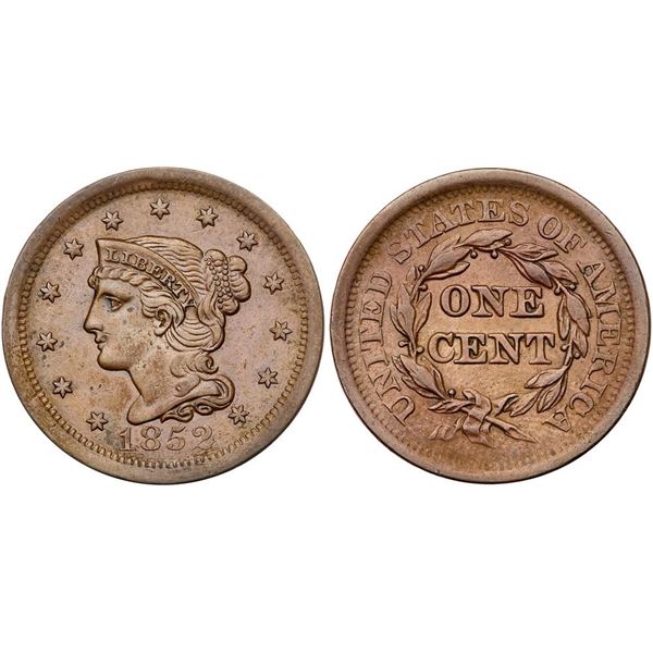Pair of 1852 Cents grading EF40