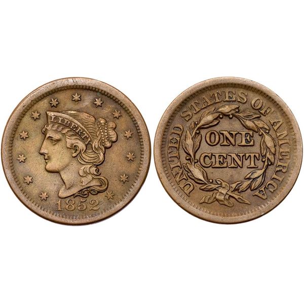 Trio of 1852 Cents grading VF30