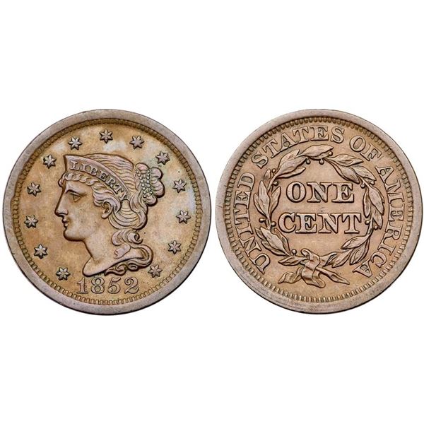 Pair of 1852 & 1853 Cents grading EF45