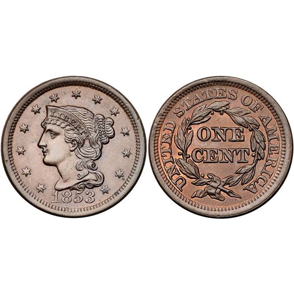 1853 N-25 R1 Repunched 1 MS60
