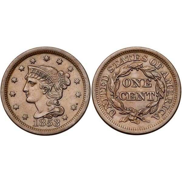 Pair of 1853 Cents grading EF40 to EF45