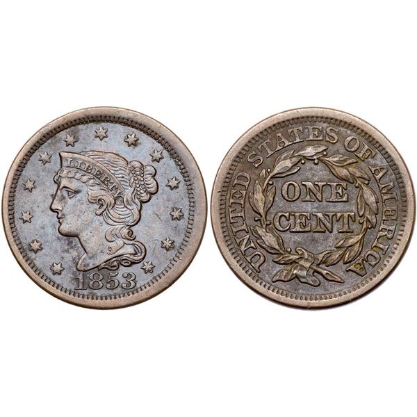 Trio of 1853 Cents grading VF30 to VF35