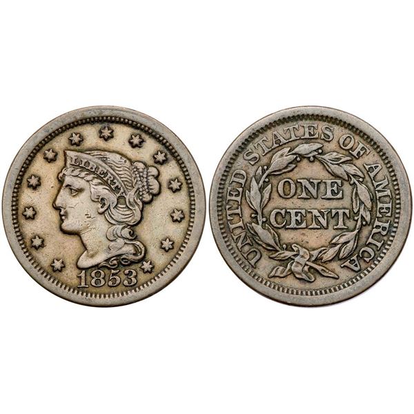 Quartet of 1853 & 1854 Cents grading VF20