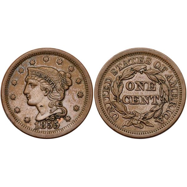 Quartet of 1855 & 1856 Cents grading VF25