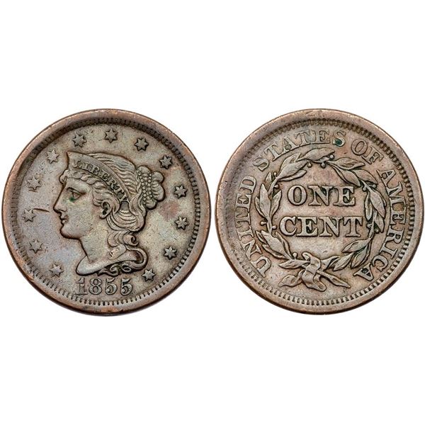 Quartet of 1855 & 1856 Cents grading VF20