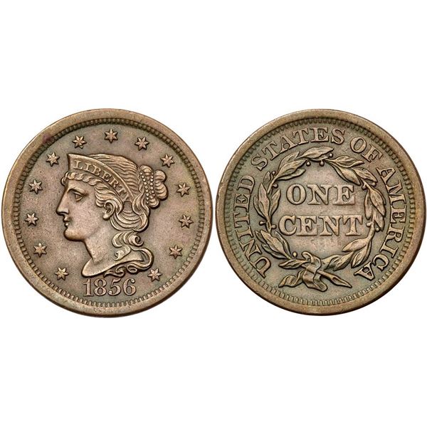 Pair of 1856 Cents grading EF45