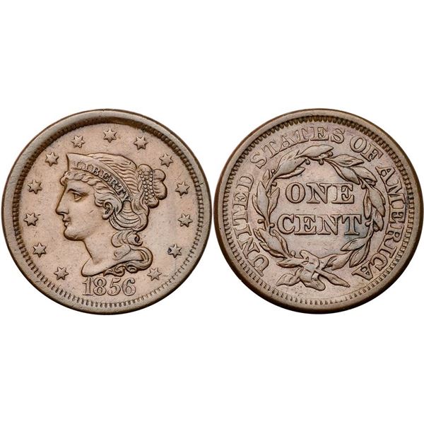 Trio of 1856 Cents grading VF30 to VF35