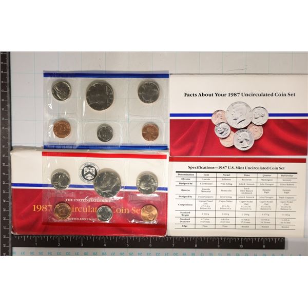 1987 US MINT SET (UNC) P/D (WITH ENVELOPE)