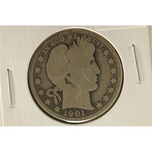 1901-O SILVER BARBER HALF DOLLAR