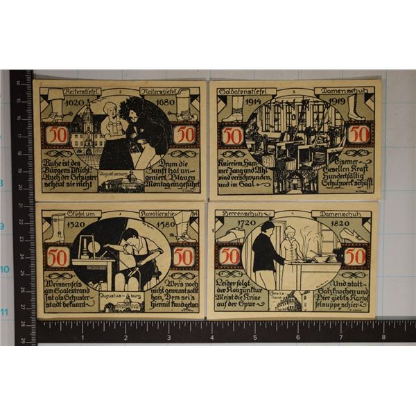 4-CRISP UNC WEISSENFELS GERMAN 50 NOTGELDS