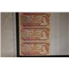 Image 1 : 3-1974 CANADA $2 BILLS, 1 -WITH RIP