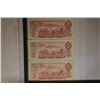 Image 2 : 3-1974 CANADA $2 BILLS, 1 -WITH RIP