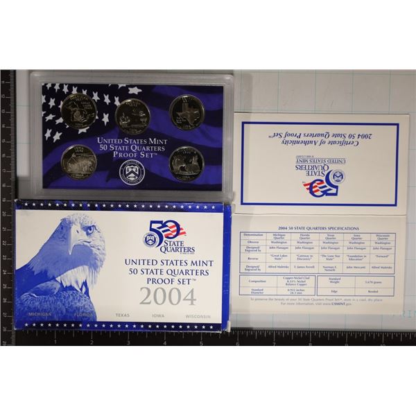 2004 US 50 STATE QUARTERS PROOF SET WITH BOX