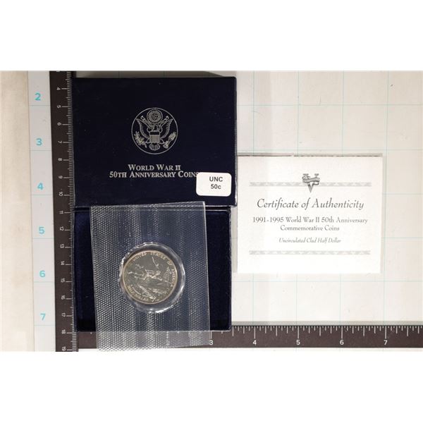 1991-95 WWII 50TH ANNIVERSARY UNC US HALF DOLLAR