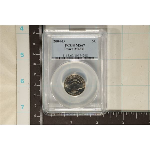 2004-D PEACE MEDAL NICKEL PCGS MS67