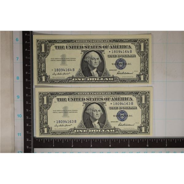 2-STAR NOTE CONSECUTIVE SERIAL NUMBER WIDE MARGIN