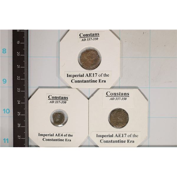 3 CONSTANS 337-350 A.D. ROMAN ANCIENT COINS