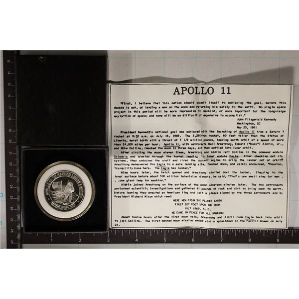 1.095 OZ. ASW .999 SILVER APOLLO 11 1ST MANNED