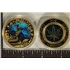 Image 1 : 2 GOLD PLATED COLORIZED ROUNDS: 1 MERMAID