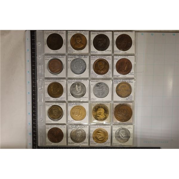 20 ASSORTED MEDALS: ARRIVAL OF WILLIAM PENN, KIT