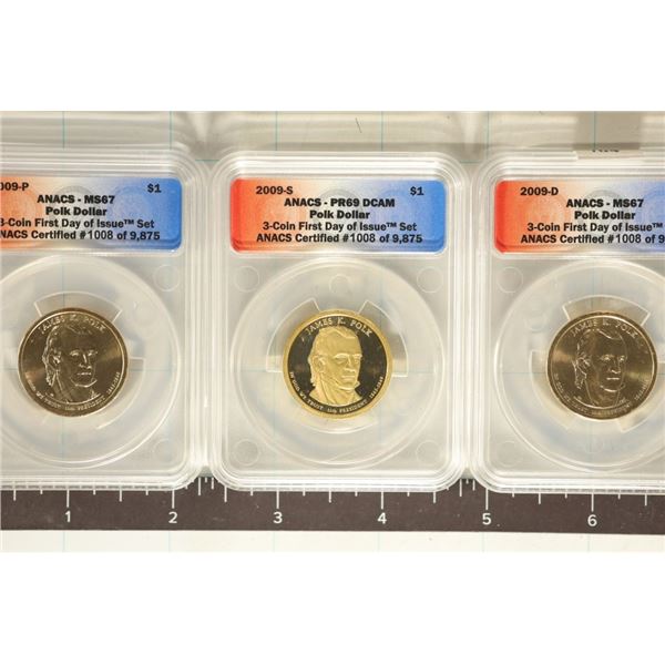 2009-P/D/S JAMES POLK PRESIDENTIAL DOLLAR SET: