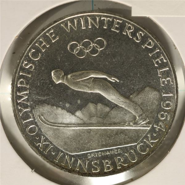 1964 AUSTRIA SILVER 50 SHILLING UNC COIN .5787