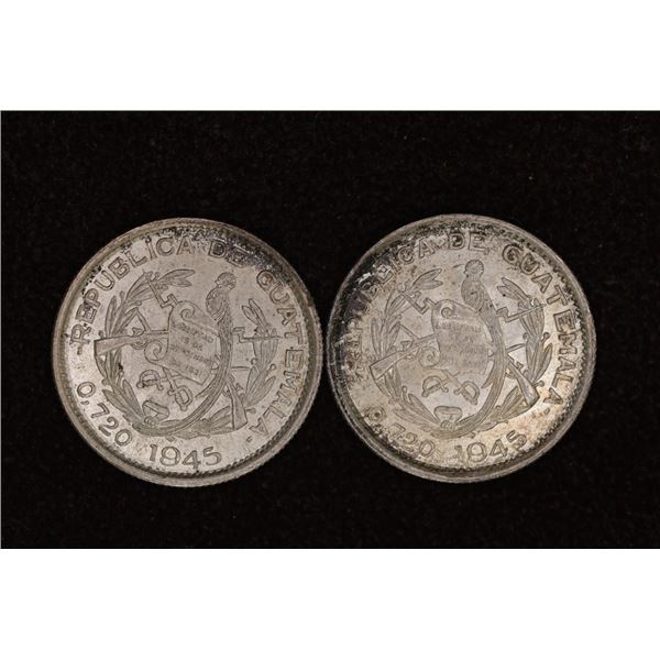 2-1945 GUATEMALA SILVER 10 CENTAVOS .1544 OZ. ASW