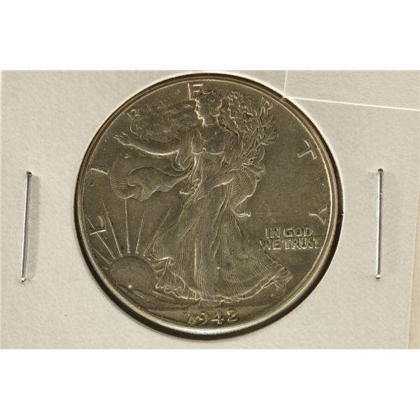1942 SILVER WALKING LIBERTY HALF DOLLAR