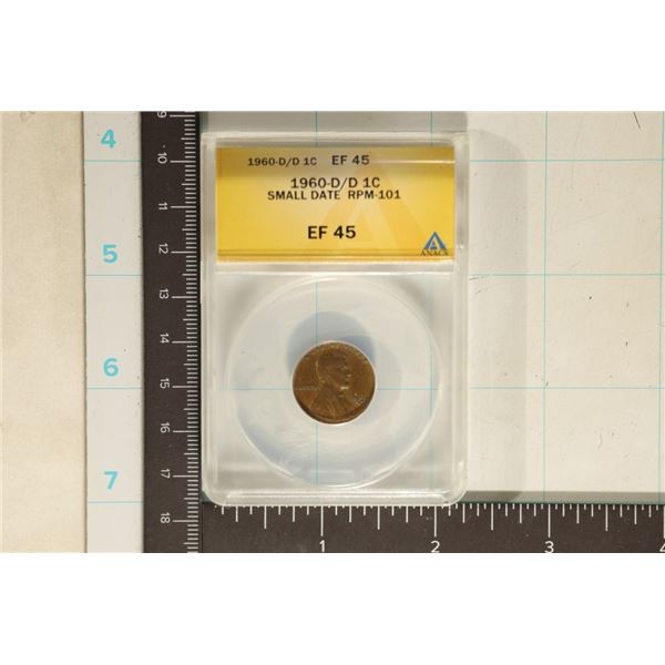 1960-D/D LINCOLN CENT ANACS SMALL DATE RPM-101