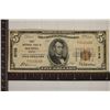Image 1 : 1929 US $5 NATIONAL CURRENCY BROWN SEAL 1ST