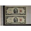 Image 1 : 2-CU US $2 CONSECUTIVE SERIAL NUMBER RED SEAL