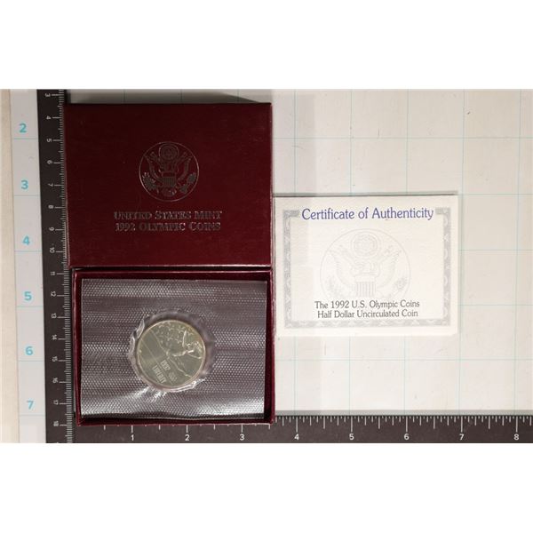1992-P UNC US OLYMPIC HALF DOLLAR IN BOX WITH