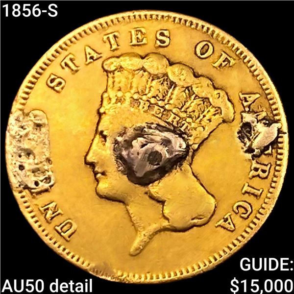 1856-S $3 Gold Piece CLOSELY UNCIRCULATED