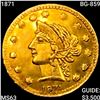 Image 1 : 1871 BG-859 Round California Gold Qtr CHOICE BU