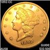 Image 1 : 1892-CC $20 Gold Double Eagle CHOICE AU