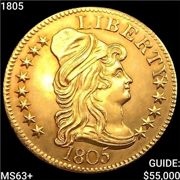 1805 $5 Gold Half Eagle CHOICE BU+