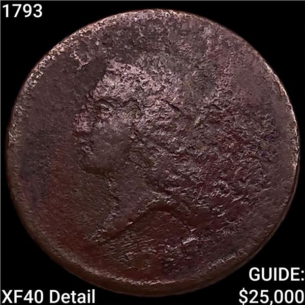 1793 Flowing Hair Half Cent NEARLY UNCIRCULATED