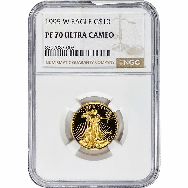 1995-W Gold Eagle $10 1/4 oz NGC PF70 Ultra Cameo