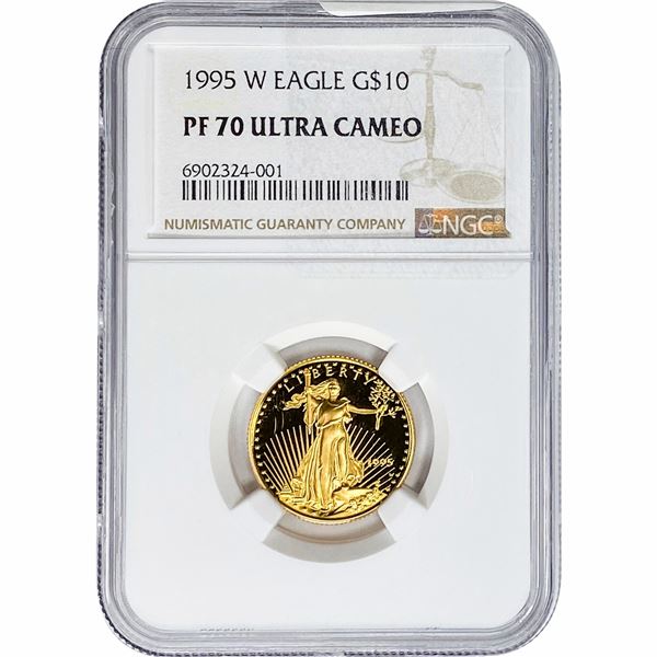 1995-W Gold Eagle $10 1/4 oz NGC PF70 Ultra Cameo